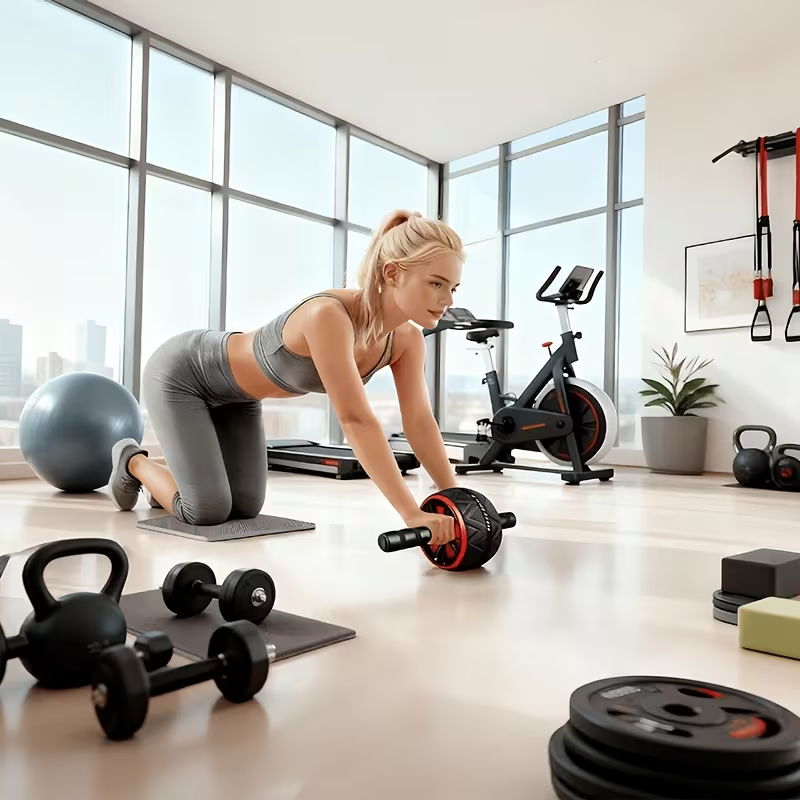 Ab Roller Wheel and Knee Mat,  - Gym Floor Mats ulasan dan harga