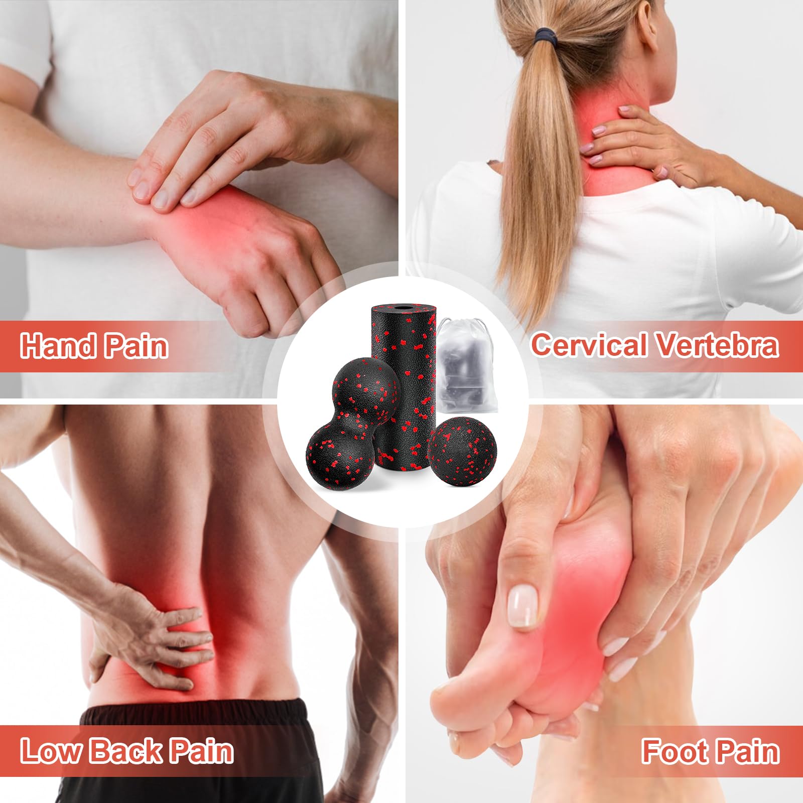 Hollow Yoga Roller Massage Pea - Yoga Fitness Stretching ulasan dan harga