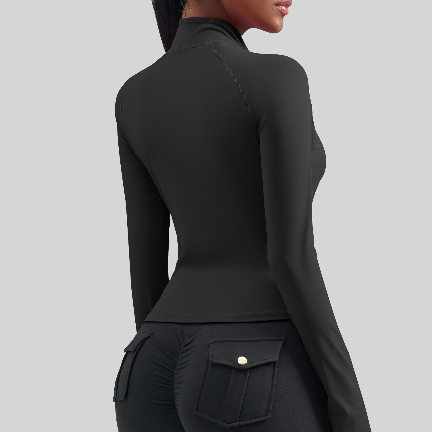 Women Plus Size Zip Sports Jac - Yoga Fitness Stretching ulasan dan harga