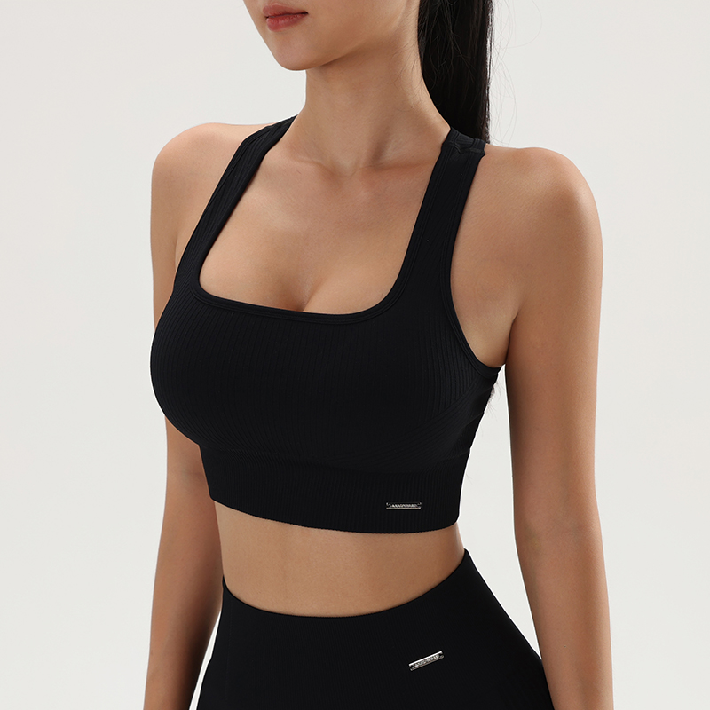 Women Seamless Ribbed Crop Tan - Yoga Fitness Stretching ulasan dan harga