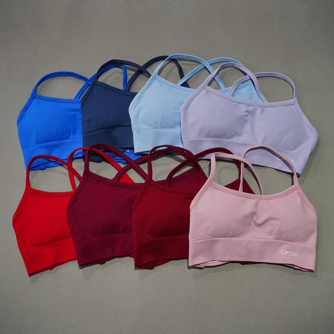 DFDK Ribbed Seamless Cross Bac - Yoga Fitness Stretching ulasan dan harga