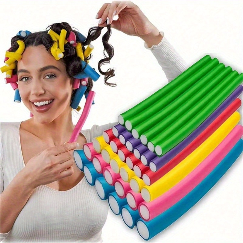 10pc Flexible Heatless Hair Ro - Foam Roller ulasan dan harga